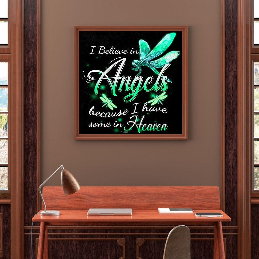 Dragonfly Alphabet - Full Round Drill Diamond Painting 40*40CM