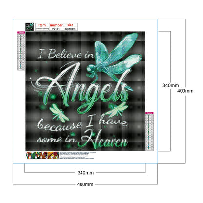 Dragonfly Alphabet - Full Round Drill Diamond Painting 40*40CM