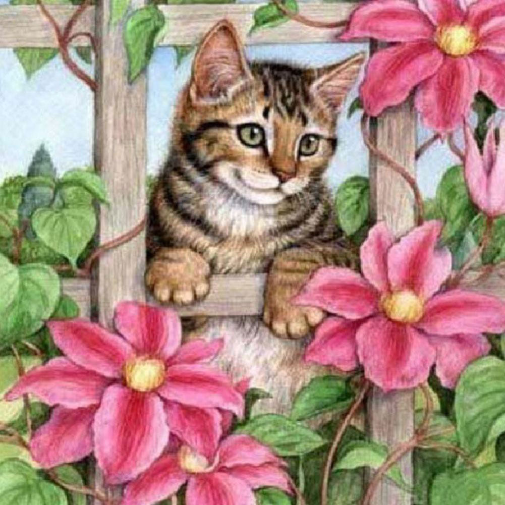 Cat - Full Round Drill Diamond Painting 40*40CM