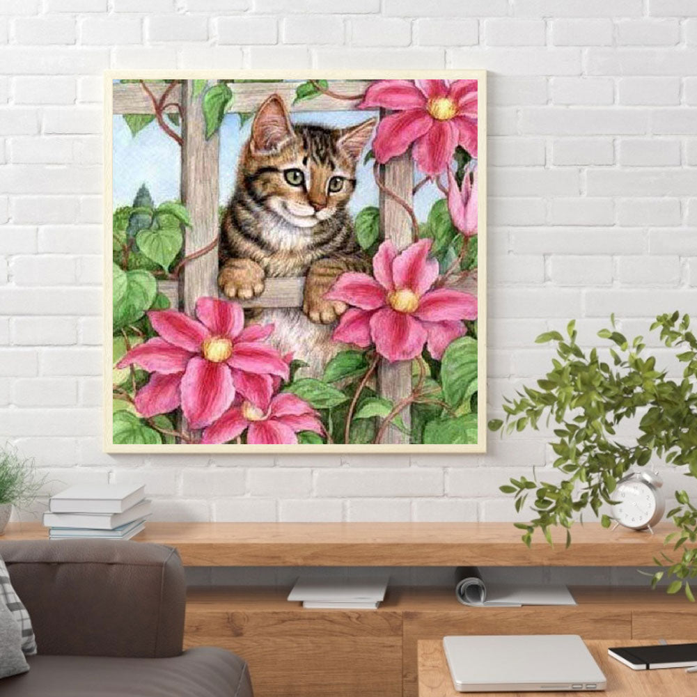 Cat - Full Round Drill Diamond Painting 40*40CM