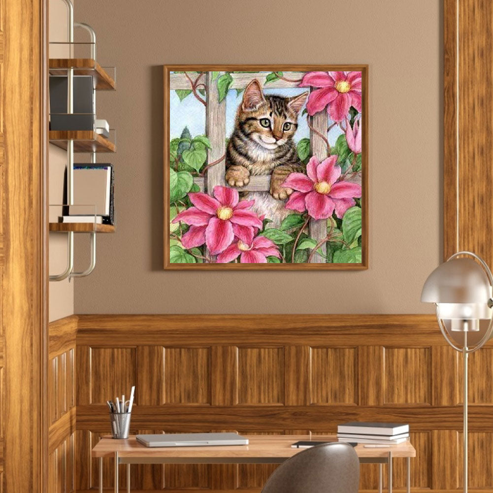 Cat - Full Round Drill Diamond Painting 40*40CM