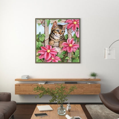 Cat - Full Round Drill Diamond Painting 40*40CM