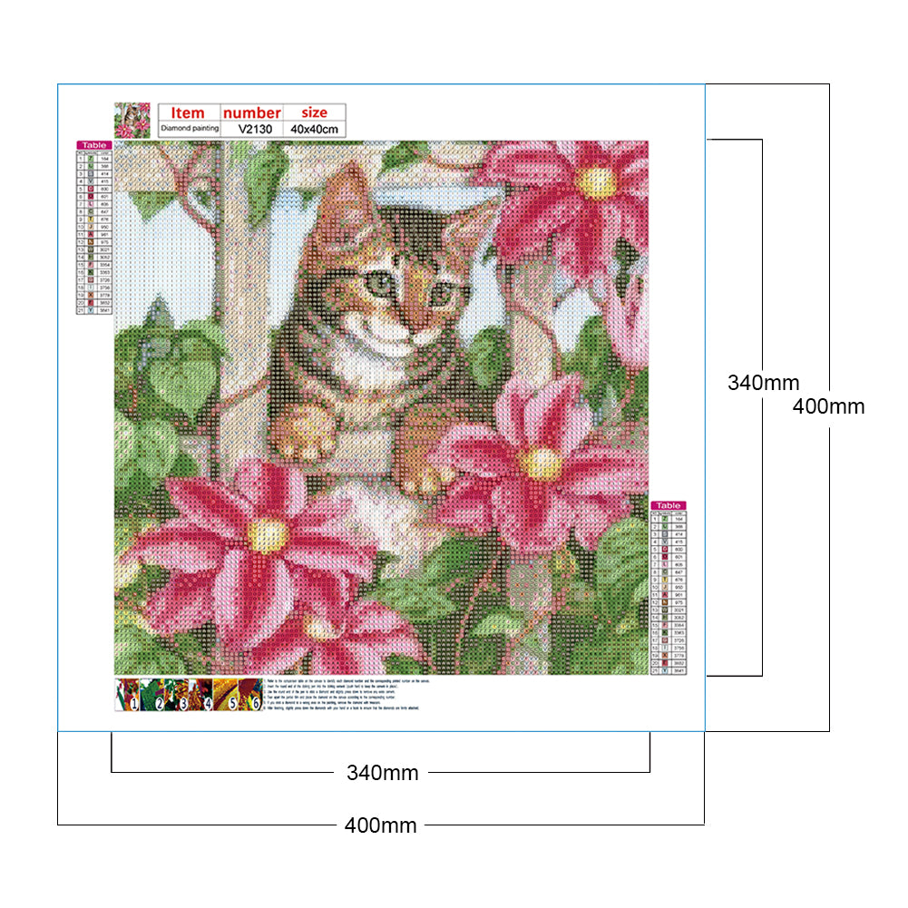 Cat - Full Round Drill Diamond Painting 40*40CM