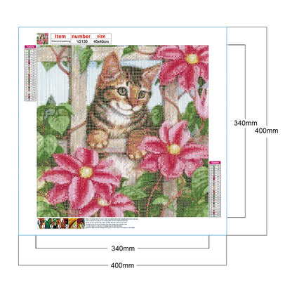 Cat - Full Round Drill Diamond Painting 40*40CM