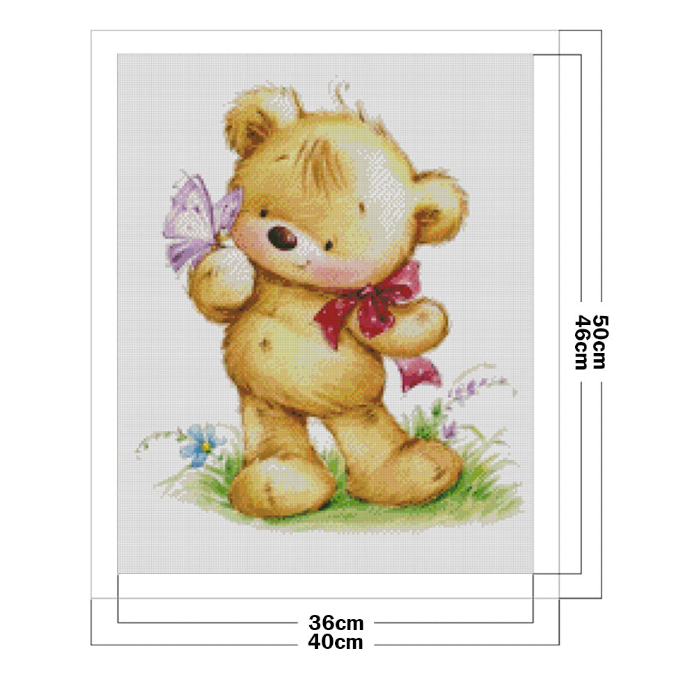 Teddy Bear - 11CT Stamped Cross Stitch 40*50CM