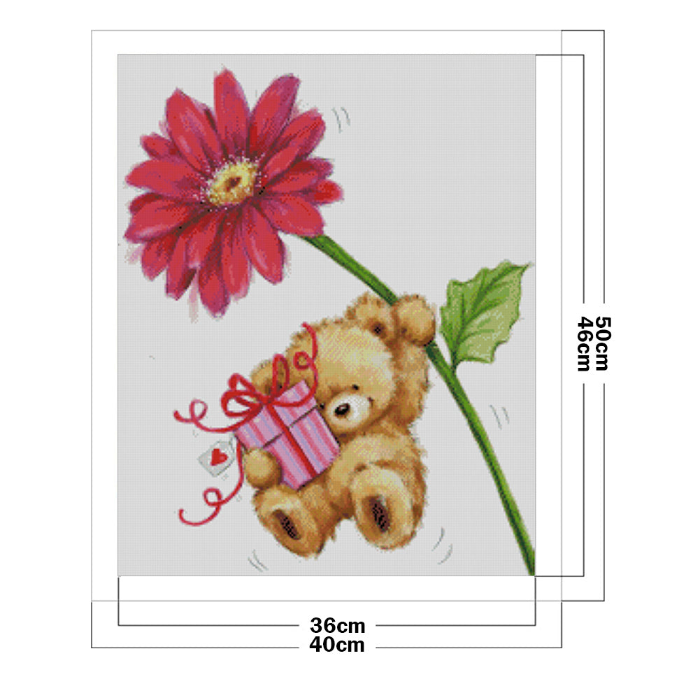 Teddy Bear - 11CT Stamped Cross Stitch 40*50CM