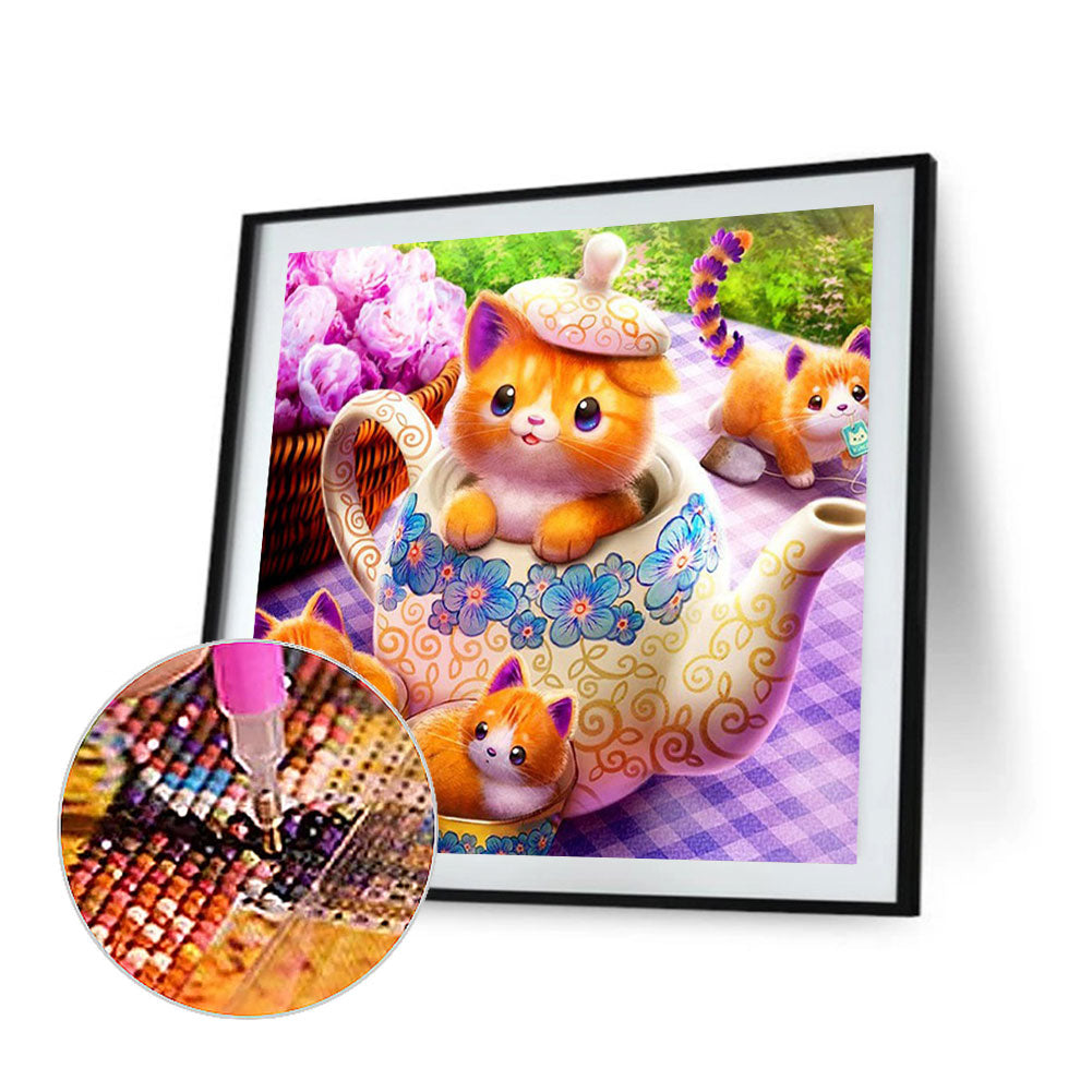 Cute Cat - Full Round Drill Diamond Painting 40*40CM