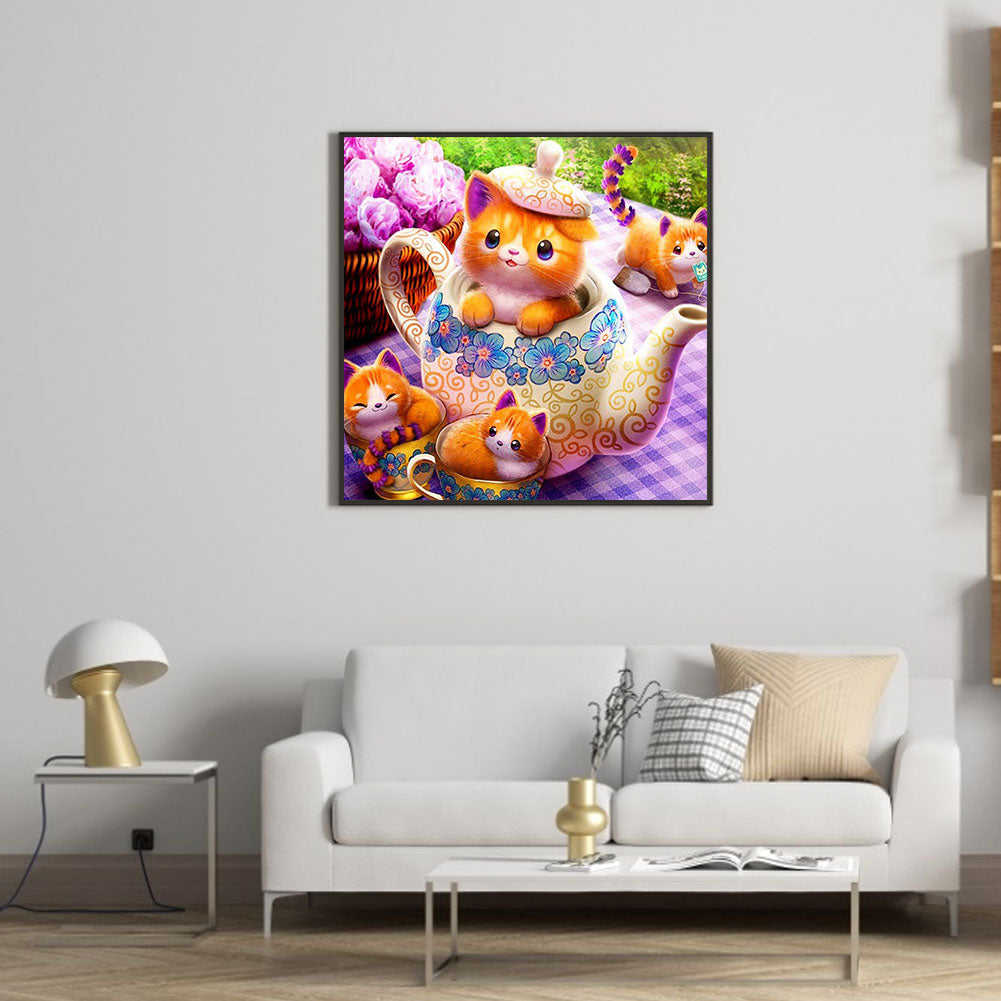 Cute Cat - Full Round Drill Diamond Painting 40*40CM