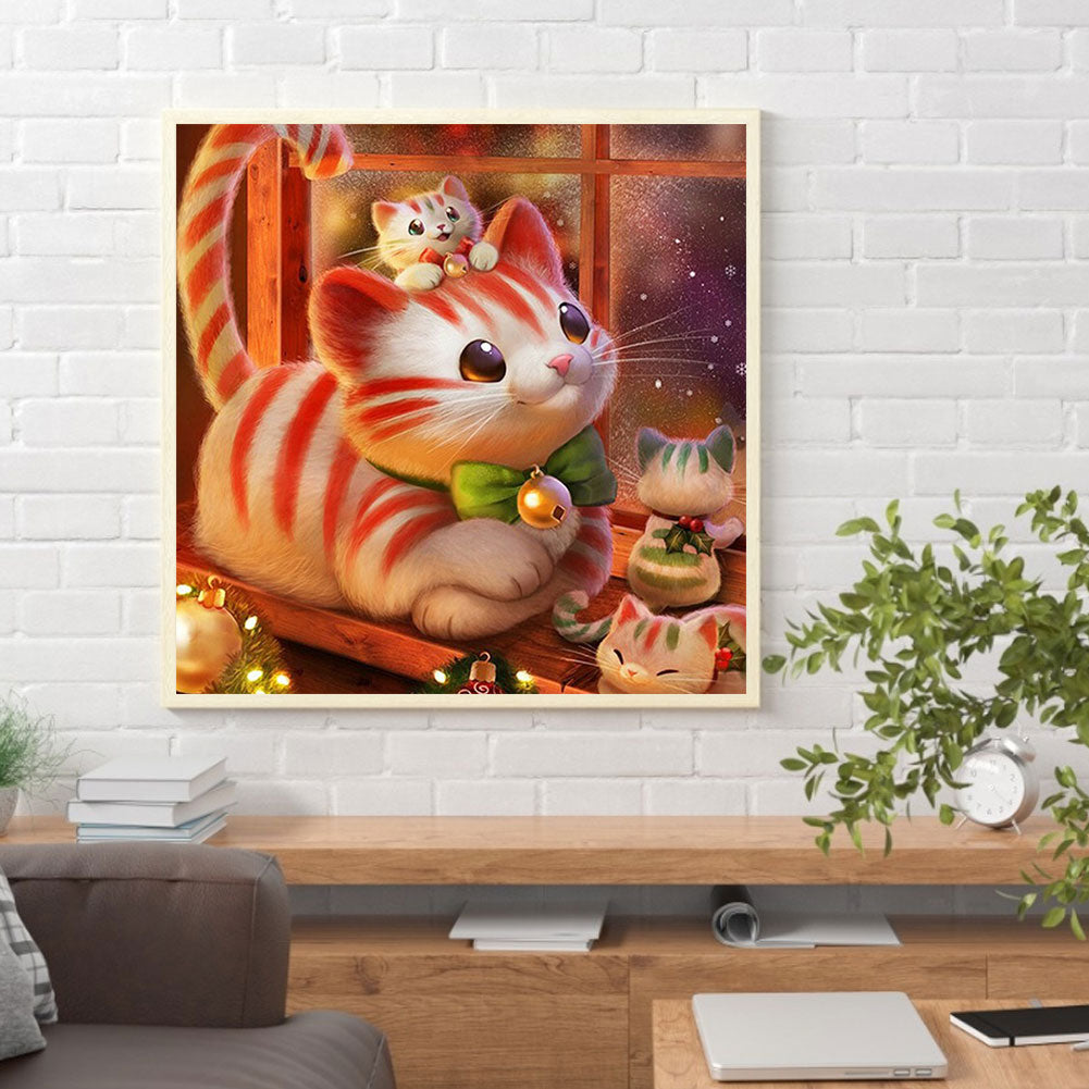 Cute Cat - Full Round Drill Diamond Painting 40*40CM