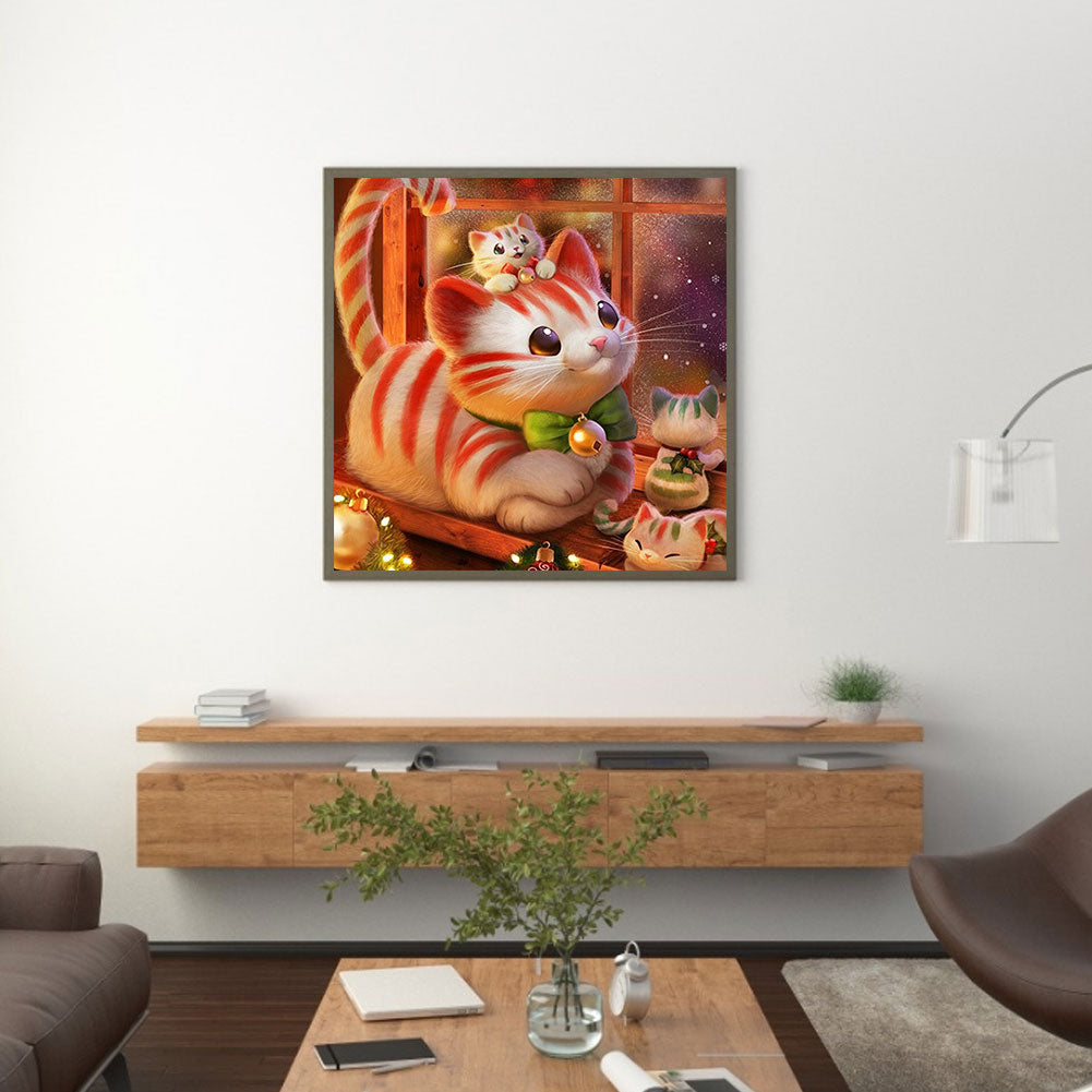 Cute Cat - Full Round Drill Diamond Painting 40*40CM