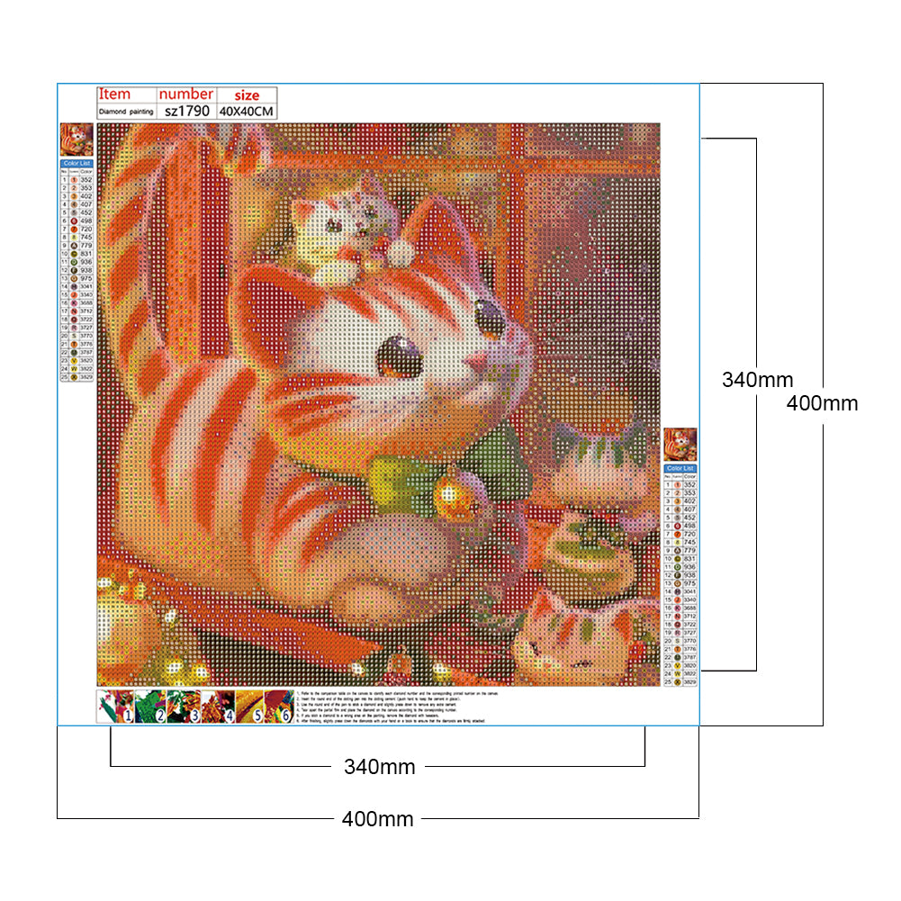 Cute Cat - Full Round Drill Diamond Painting 40*40CM