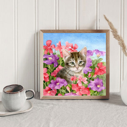 Cat - Full Round Drill Diamond Painting 30*30CM