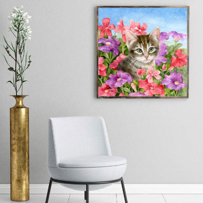 Cat - Full Round Drill Diamond Painting 30*30CM