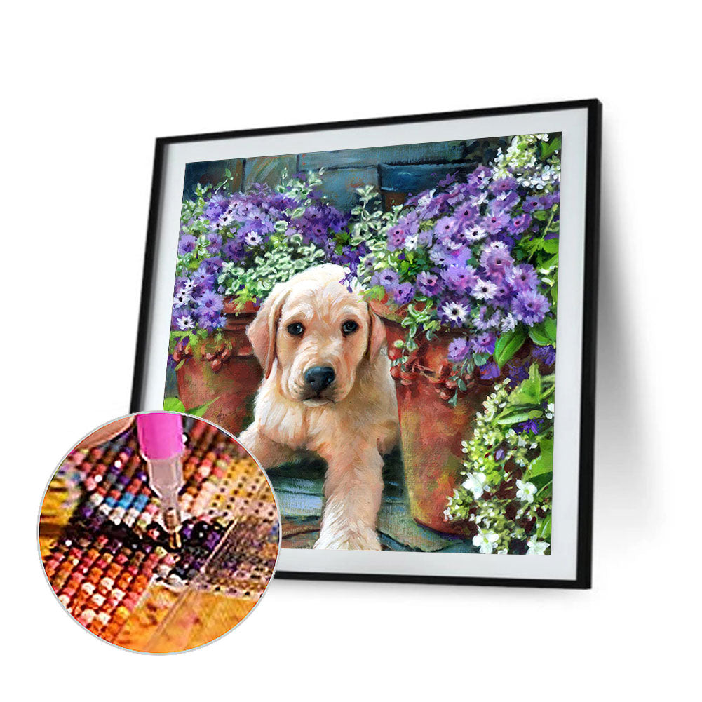 Dog - Full Round Drill Diamond Painting 30*30CM