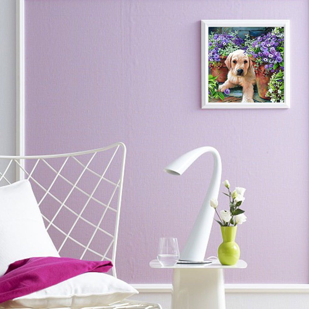 Dog - Full Round Drill Diamond Painting 30*30CM