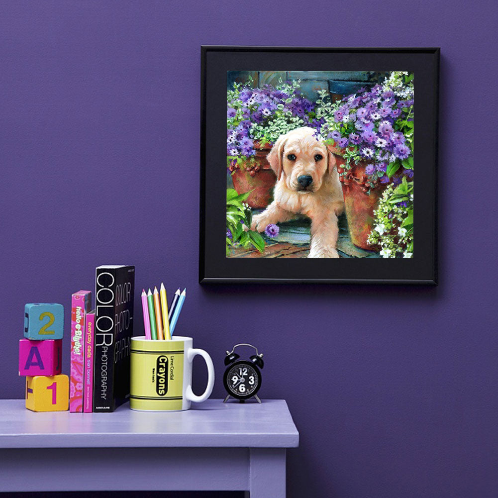 Dog - Full Round Drill Diamond Painting 30*30CM