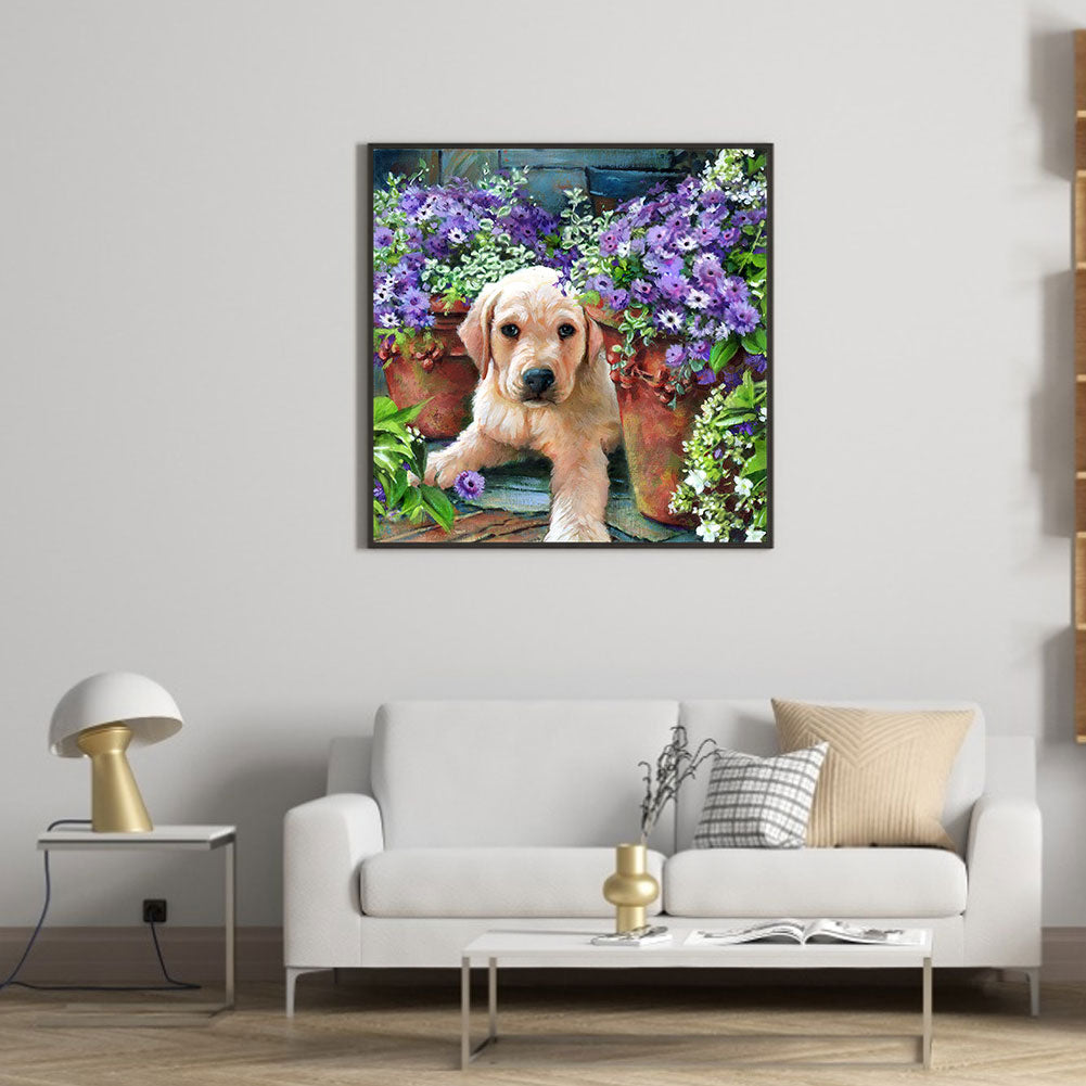 Dog - Full Round Drill Diamond Painting 30*30CM