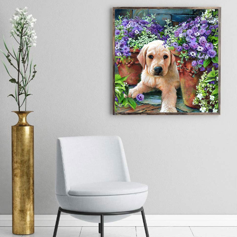Dog - Full Round Drill Diamond Painting 30*30CM