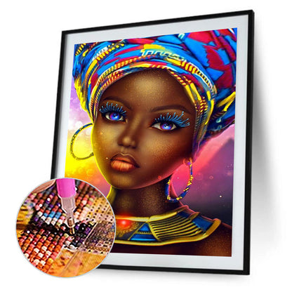 African Woman - Full Round Drill Diamond Painting 30*40CM