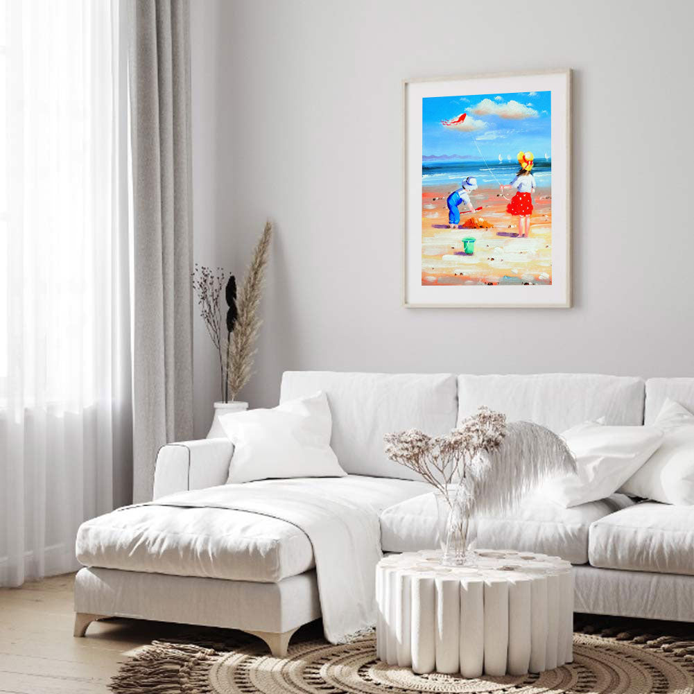 Leisure Time By The Sea - Full Round Drill Diamond Painting 30*40CM