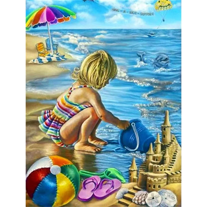 Leisure Time By The Sea - Full Round Drill Diamond Painting 30*40CM