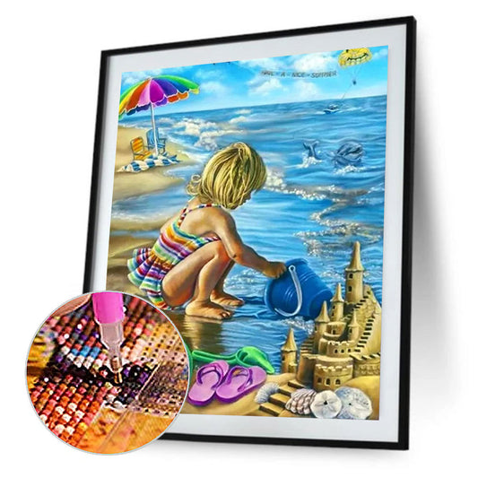 Leisure Time By The Sea - Full Round Drill Diamond Painting 30*40CM