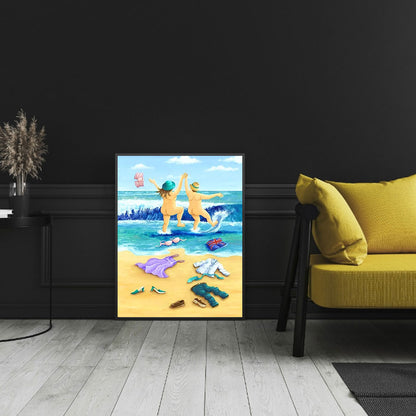 Leisure Time By The Sea - Full Round Drill Diamond Painting 30*40CM