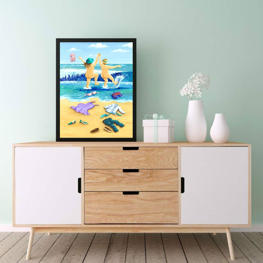 Leisure Time By The Sea - Full Round Drill Diamond Painting 30*40CM
