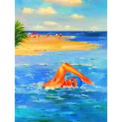 Leisure Time By The Sea - Full Round Drill Diamond Painting 30*40CM