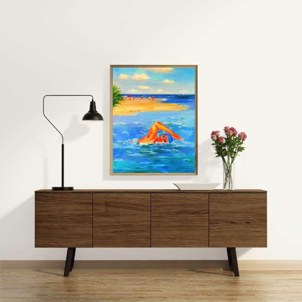 Leisure Time By The Sea - Full Round Drill Diamond Painting 30*40CM