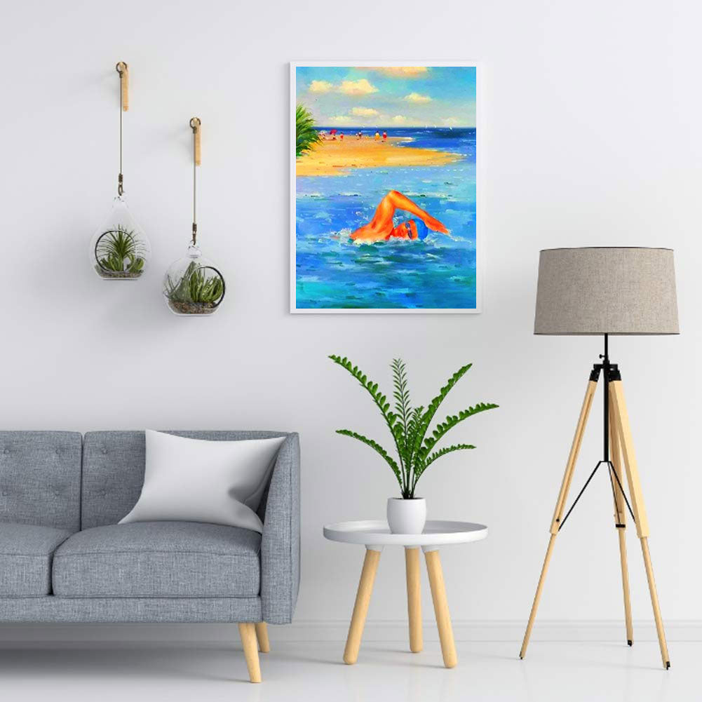 Leisure Time By The Sea - Full Round Drill Diamond Painting 30*40CM
