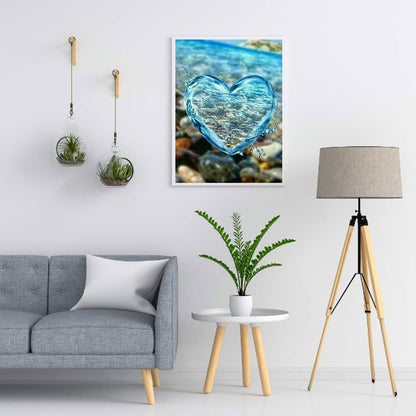 Water Blue Love - Full Round Drill Diamond Painting 30*40CM