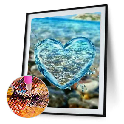 Water Blue Love - Full Round Drill Diamond Painting 30*40CM