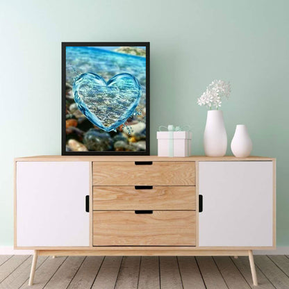 Water Blue Love - Full Round Drill Diamond Painting 30*40CM