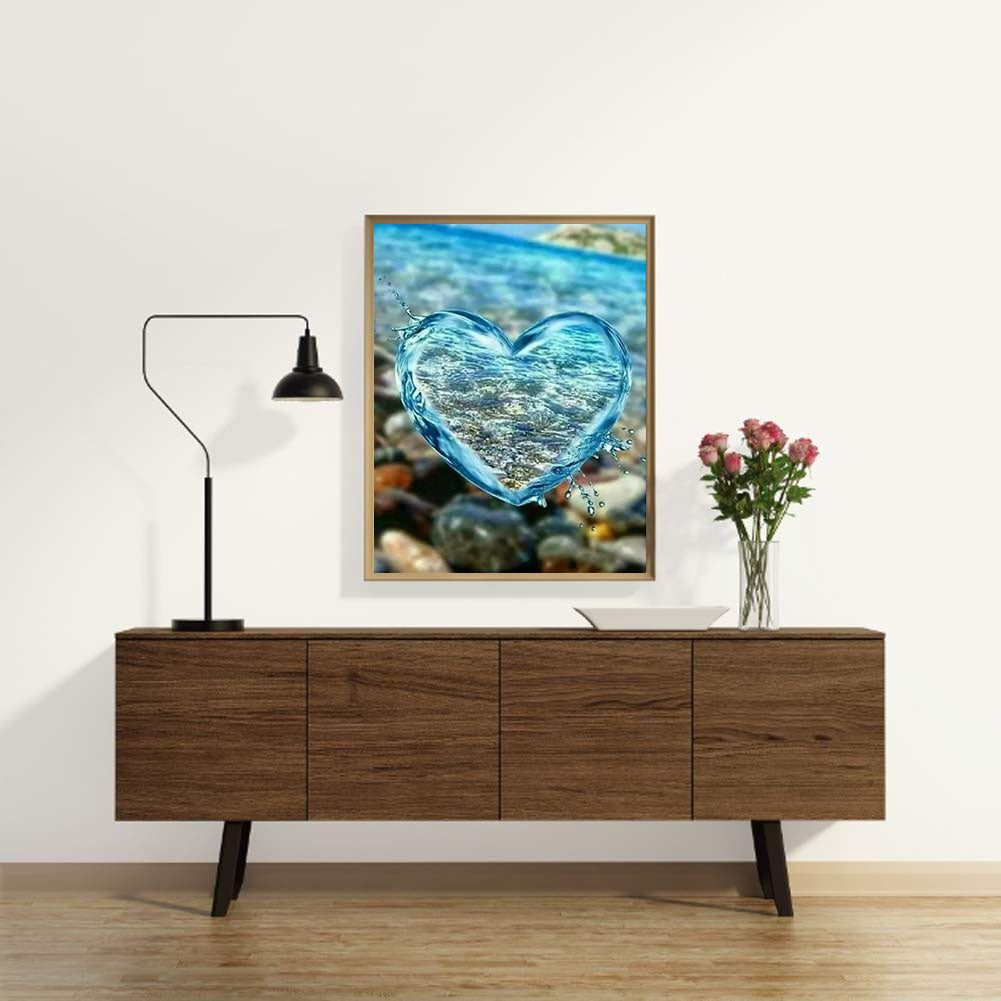Water Blue Love - Full Round Drill Diamond Painting 30*40CM