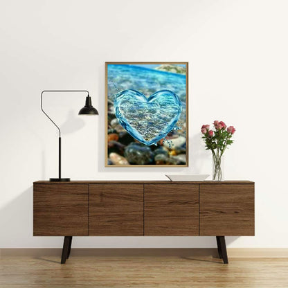 Water Blue Love - Full Round Drill Diamond Painting 30*40CM