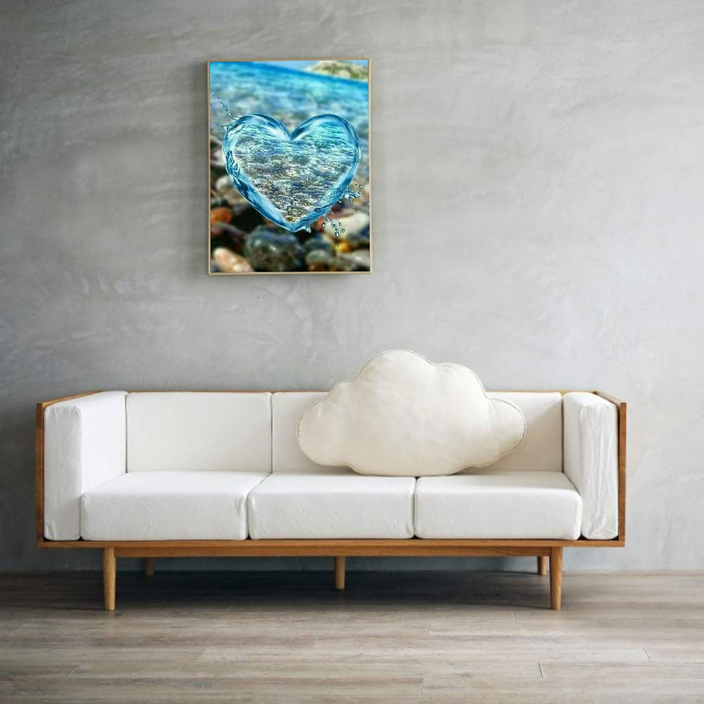 Water Blue Love - Full Round Drill Diamond Painting 30*40CM