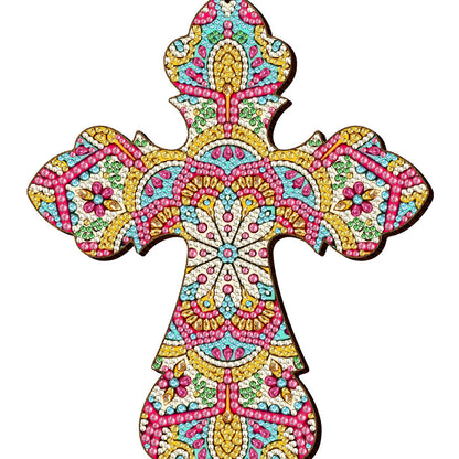 Wooden Jesus Christ Cross Pendant DIY Diamond Painting Religion Pray Decor