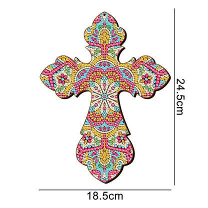 Wooden Jesus Christ Cross Pendant DIY Diamond Painting Religion Pray Decor