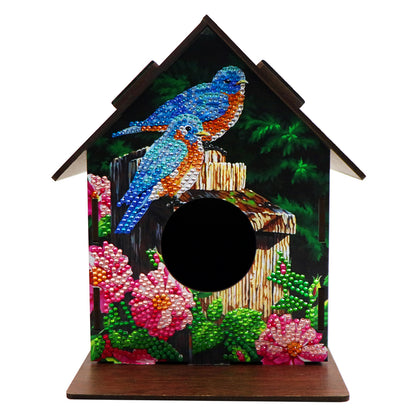 Hanging Bird House DIY Diamond Painting Wooden Bird Nest Hut Parrot Cage