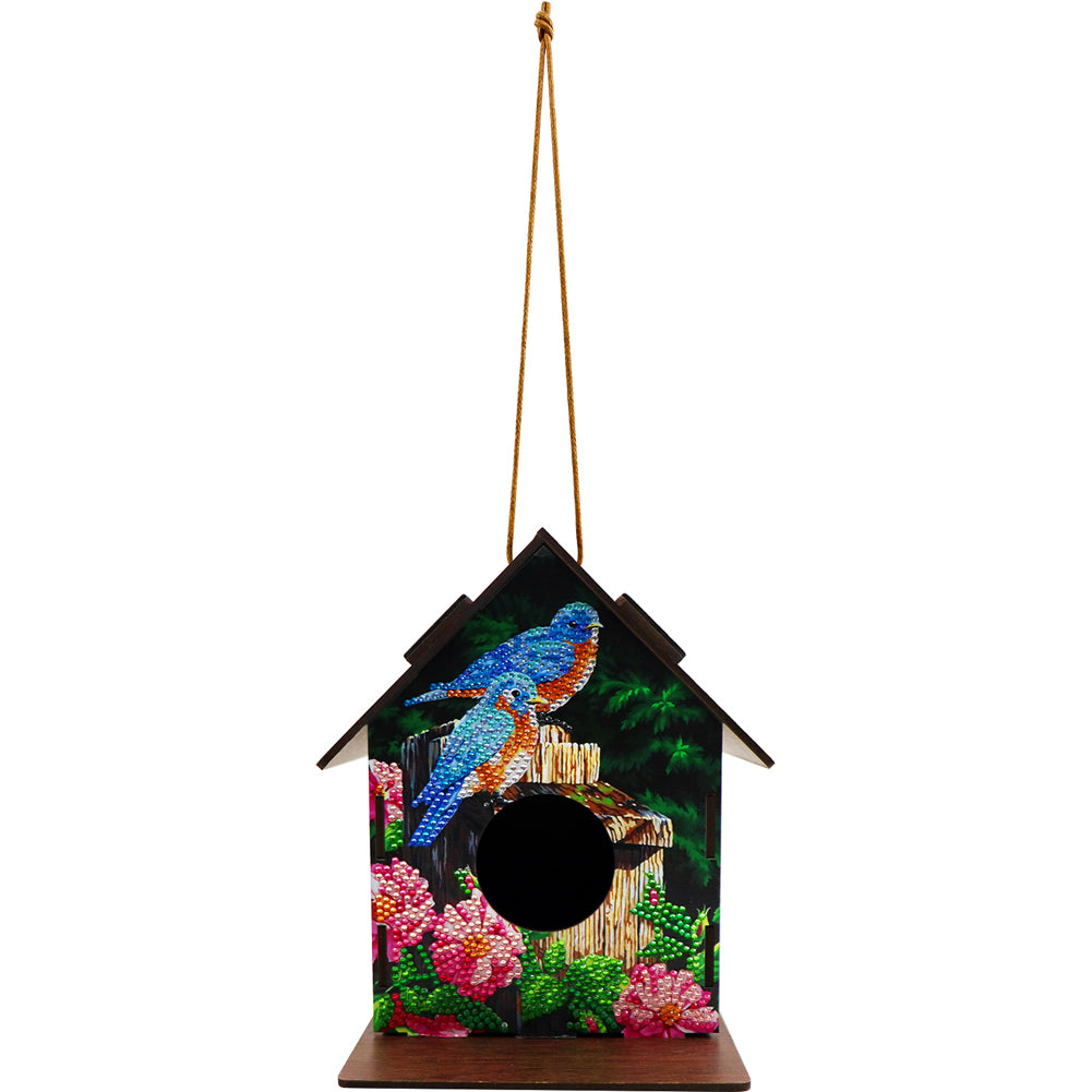 Hanging Bird House DIY Diamond Painting Wooden Bird Nest Hut Parrot Cage