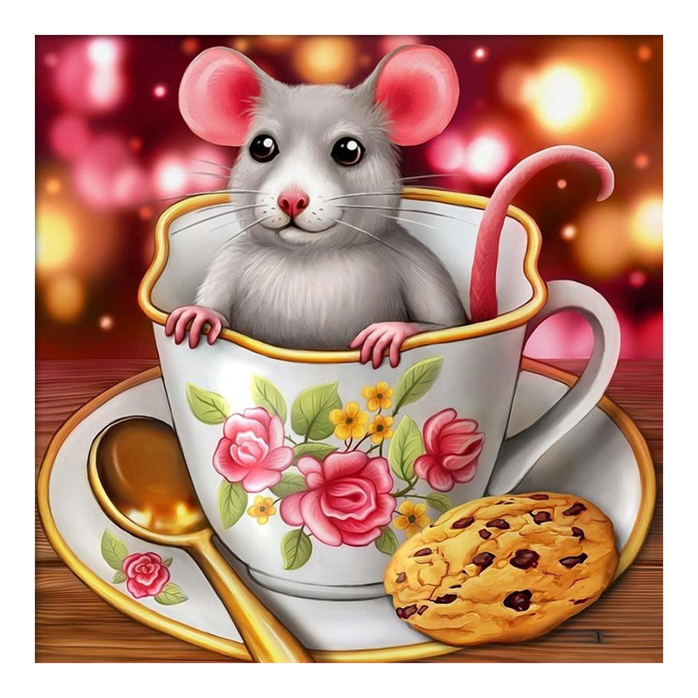 Mouse In Teacup - Full Square Drill Diamond Painting 30*30CM