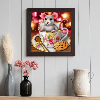 Mouse In Teacup - Full Square Drill Diamond Painting 30*30CM