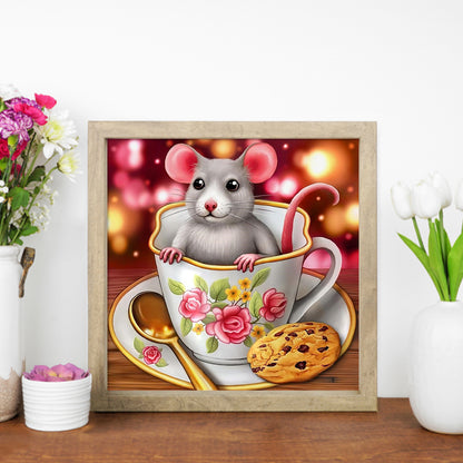 Mouse In Teacup - Full Square Drill Diamond Painting 30*30CM