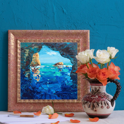 Oil Painting Seaside - Full Round Drill Diamond Painting 30*30CM