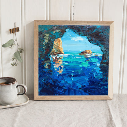 Oil Painting Seaside - Full Round Drill Diamond Painting 30*30CM