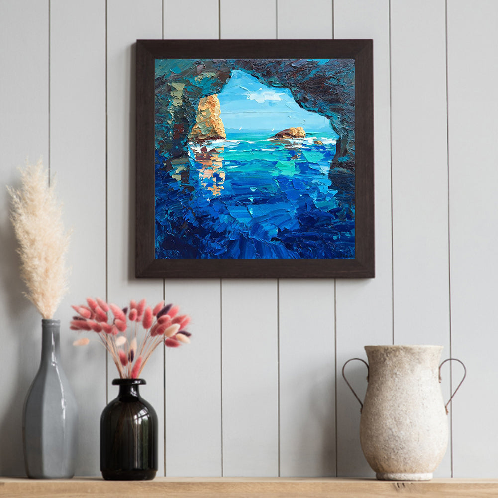 Oil Painting Seaside - Full Round Drill Diamond Painting 30*30CM