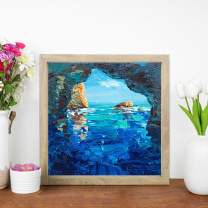 Oil Painting Seaside - Full Round Drill Diamond Painting 30*30CM