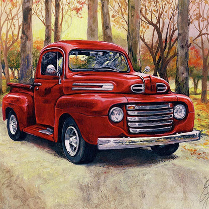 Little Red Car - Full Round Drill Diamond Painting 50*50CM