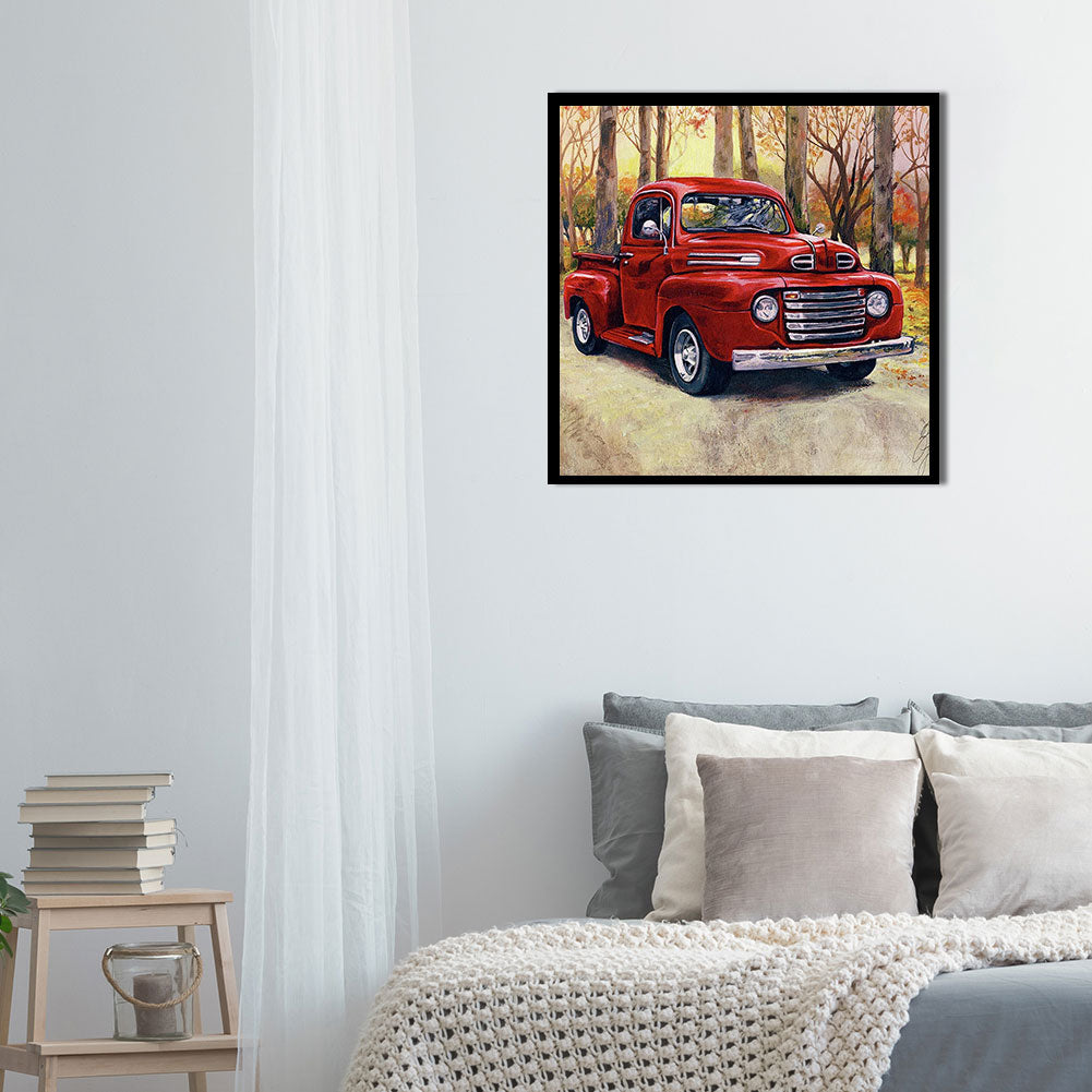 Little Red Car - Full Round Drill Diamond Painting 50*50CM